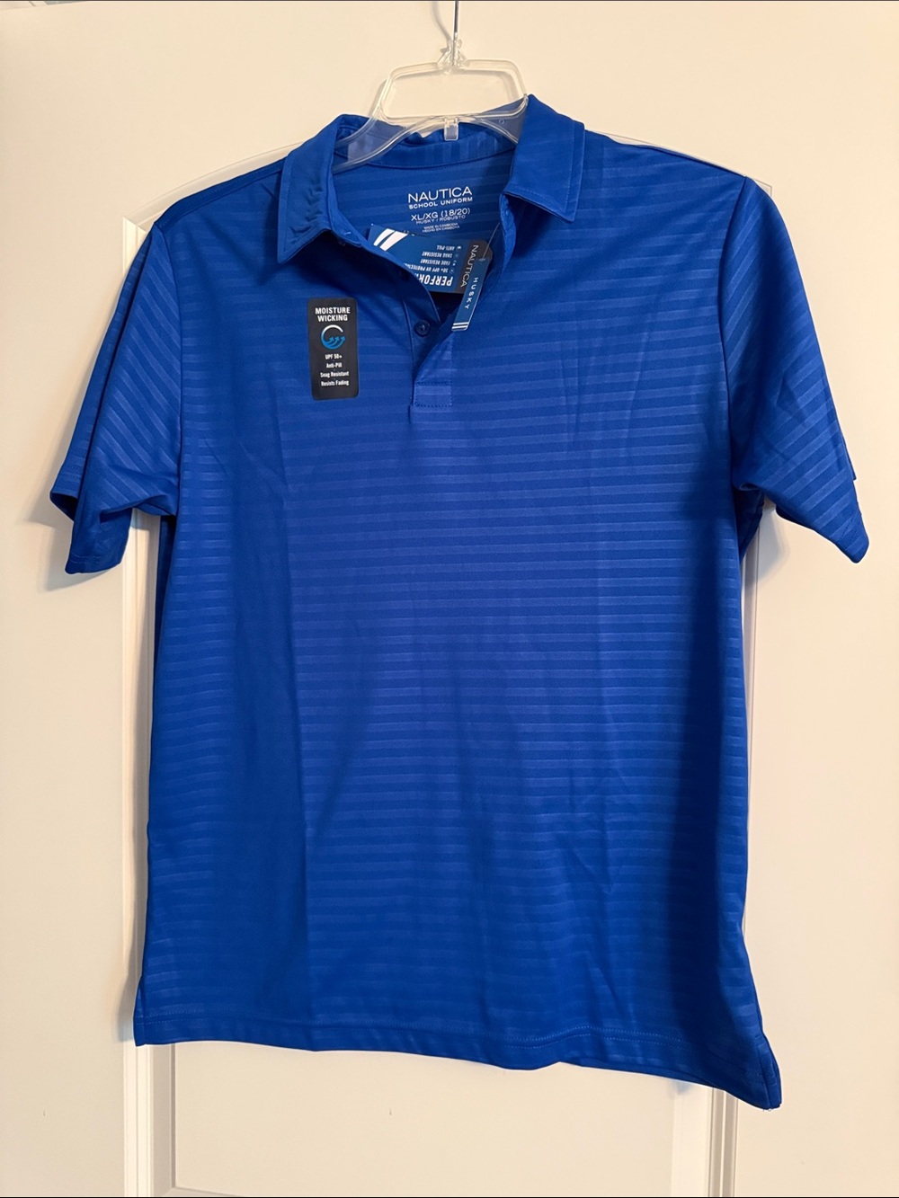 Nautica Boy’s Royal Blue Performance Striped Polo
